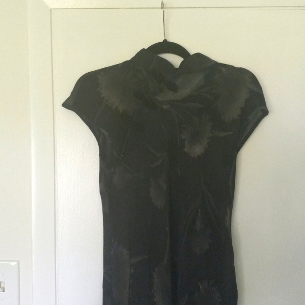 Long black floral dress